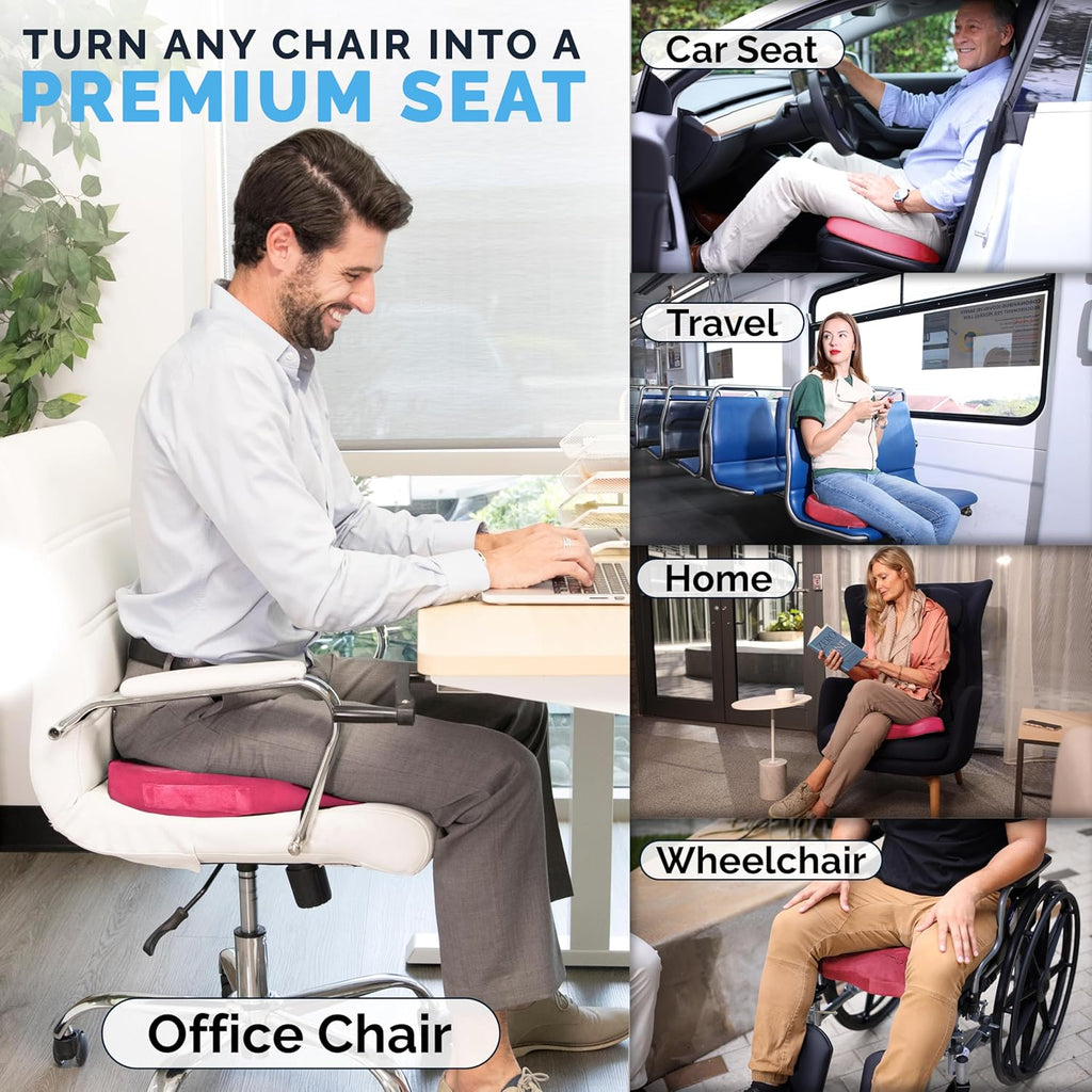 ComfiLife Premium Gel & Memory Foam Seat Cushion – Doctor Recommended Office Chair Cushion, Car Seat Cushion – Chair Cushions for Back & Sciatica Pain Relief – Seat Cushions for Office & Desk (Beige)