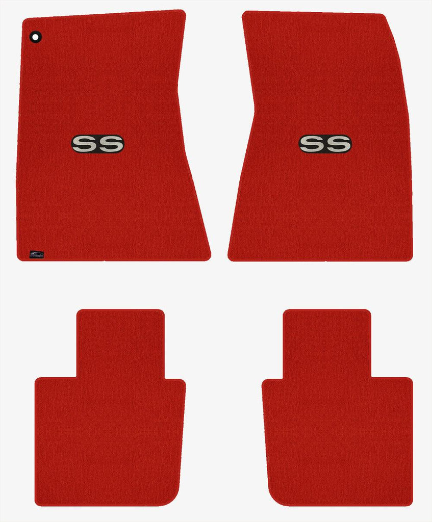 Lloyd Velourtex Front & Rear Mats for '68-69 Chevy Malibu W/Silver on Black SS
