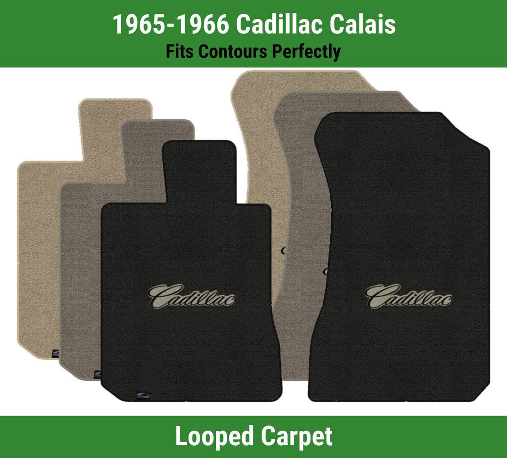 Lloyd Classic Loop Front Mats for '65-66 Cadillac Calais W/Black on Tan Cadillac