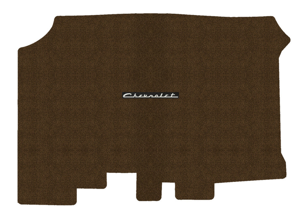 Lloyd Luxe Trunk Carpet Mat for '58 Chevy Biscayne W/Silver on Black Chevy Logo