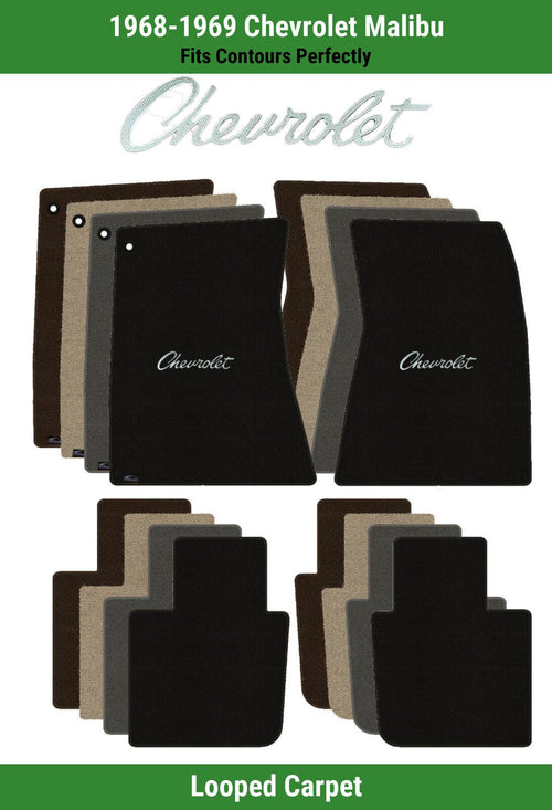 Lloyd Loop Front & Rear Mats for '68-69 Malibu W/Silver Chevy Letters