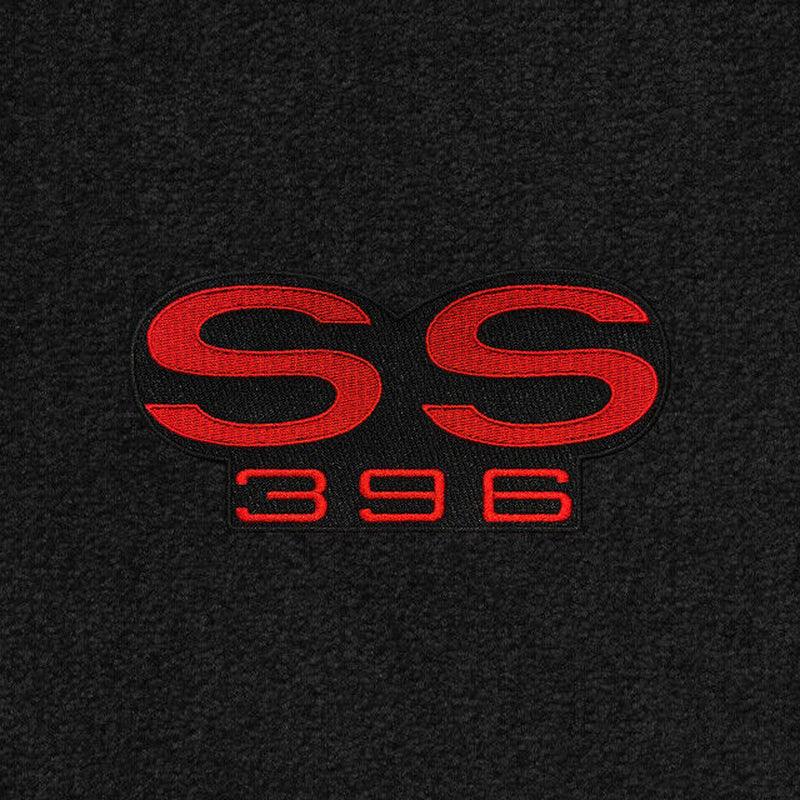 Lloyd Berber Front & Rear Mats for '72-76 Chevy Bel Air W/Red on Black SS 396