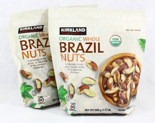 2 Bags Kirkland Signature Organic Whole Brazil Nuts 48 Oz Total Free Shipping