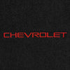 Lloyd Luxe Front & Rear Carpet Mats for '90-94 Chevy Lumina W/Chevy Red on Black