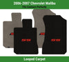 Lloyd Classic Loop Front Mats for '06-07 Chevy Malibu W/Ss Letters Red on Black