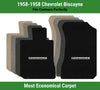 Lloyd Velourtex Front Carpet Mats for '58 Chevy Biscayne W/Black on Silver Chevy