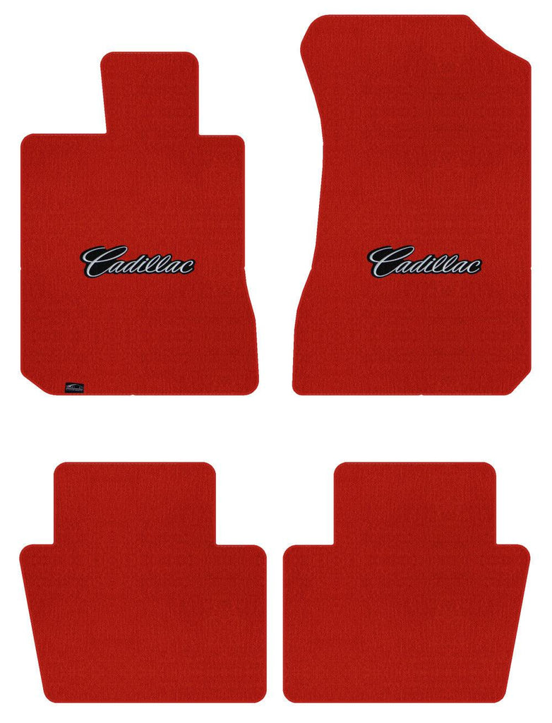 Lloyd Velourtex Front & Rear Mats for '71-73 Calais W/Silver on Black Cadillac