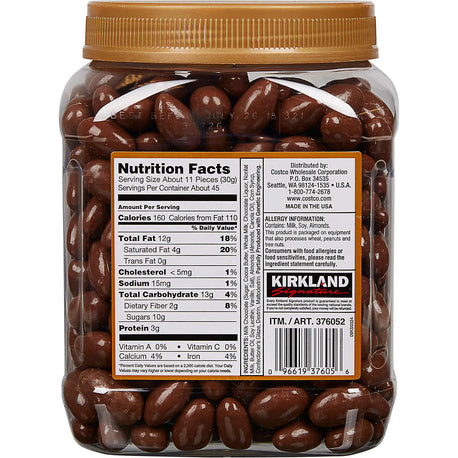 Kirkland Signature Milk Chocolate Covered Almonds 3 LB