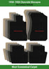 Lloyd Velourtex Front & Rear Mats for '58 Chevy Biscayne W/Red on Black Chevy