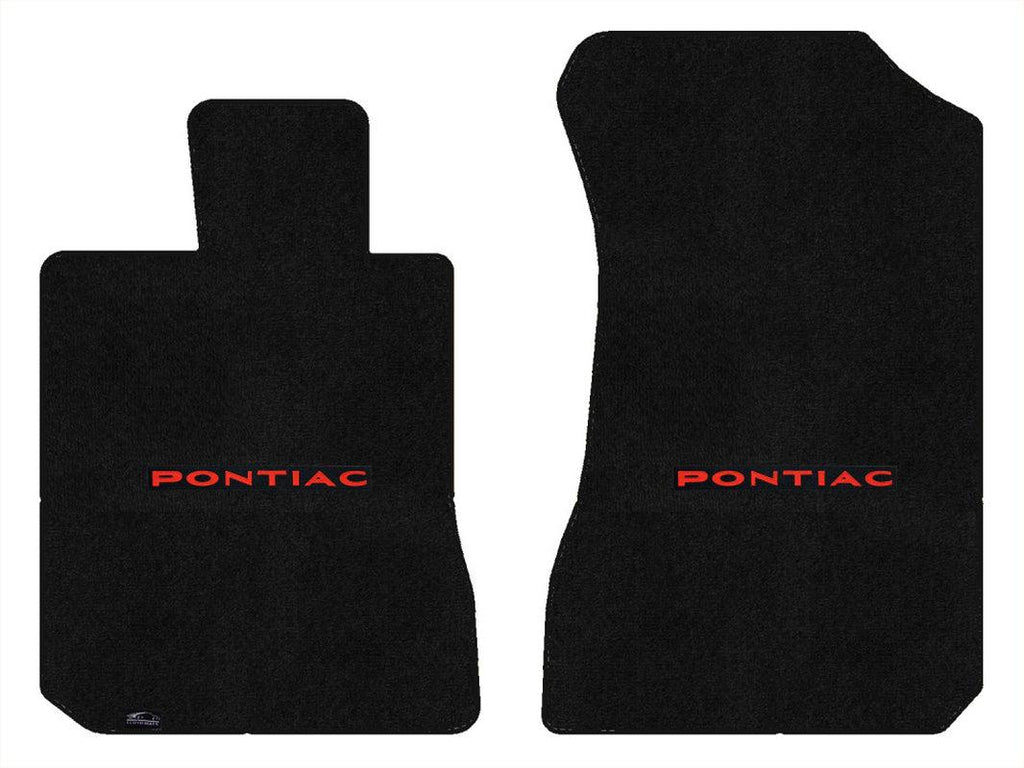 Lloyd Ultimat Front Carpet Mats for '06-08 Pontiac G6 W/Red on Black Pontiac