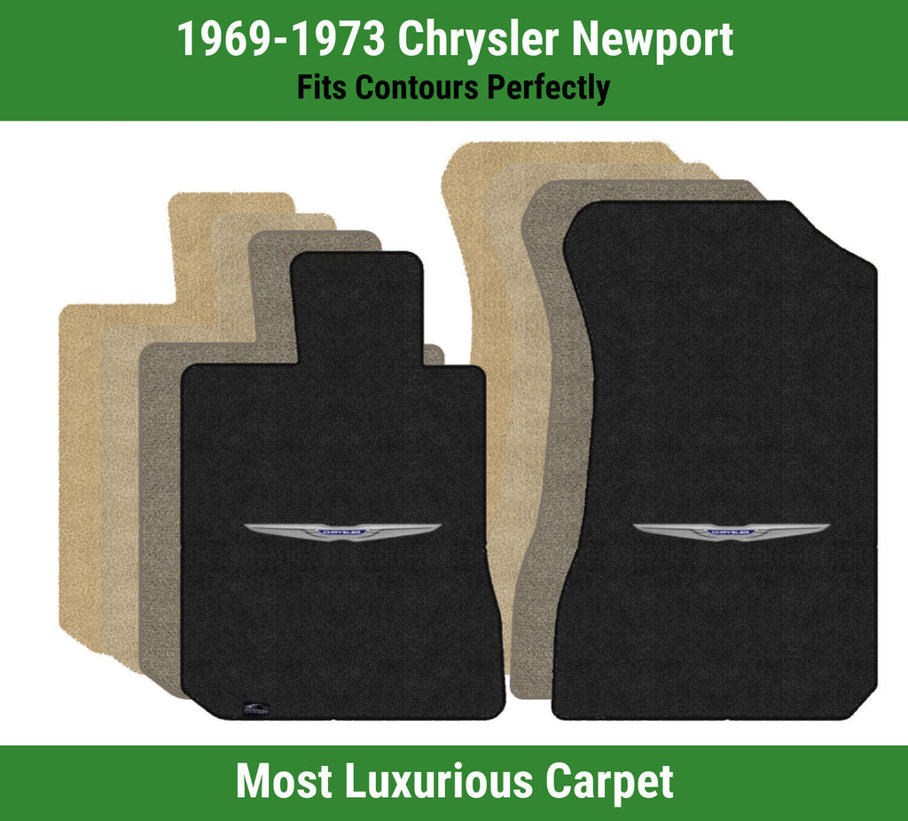 Lloyd Luxe Front Carpet Mats for '69-73 Chrysler Newport W/Chrysler Wings Logo