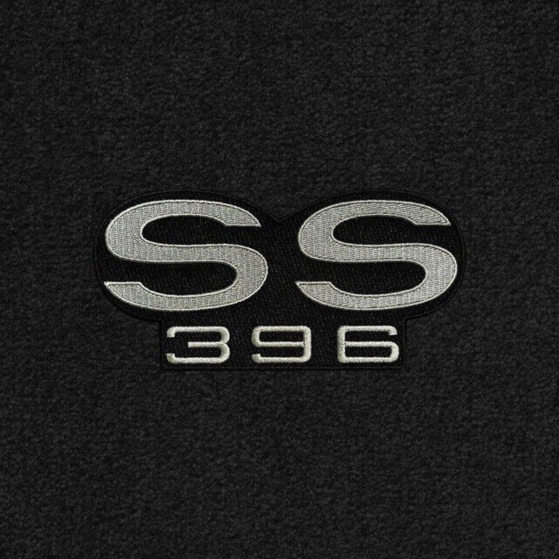 Lloyd Luxe Front & Rear Mats for '73-77 Chevy Malibu W/Silver on Black SS 396