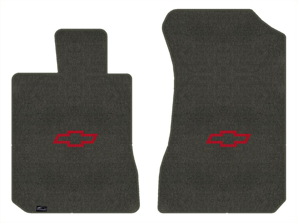 Lloyd Velourtex Front Mats for '72-76 Chevy Bel Air W/Red Chevy Outline Bowtie
