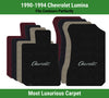 Lloyd Luxe Front Carpet Mats for '90-94 Chevy Lumina W/Black Chevy Letters Logo