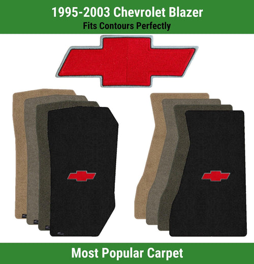 Lloyd Ultimat Front Carpet Mats for '95-03 Chevy Blazer W/Red Chevy Bowtie 1