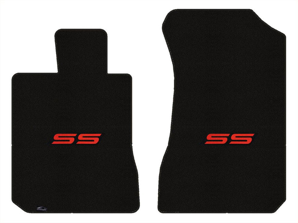 Lloyd Classic Loop Front Mats for '06-07 Chevy Malibu W/Ss Letters Red on Black