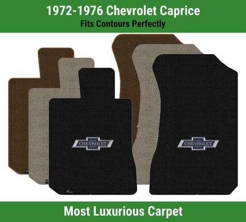 Lloyd Luxe Front Carpet Mats for '72-76 Chevy Caprice W/Centennial Bowtie Logo