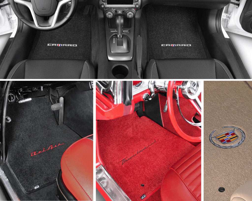 Lloyd Ultimat Front & Rear Mats for '72-76 Chevy Bel Air W/Red on Black Chevy