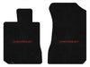 Lloyd Ultimat Front Carpet Mats for '73-77 Chevy Laguna W/Chevy Red on Black