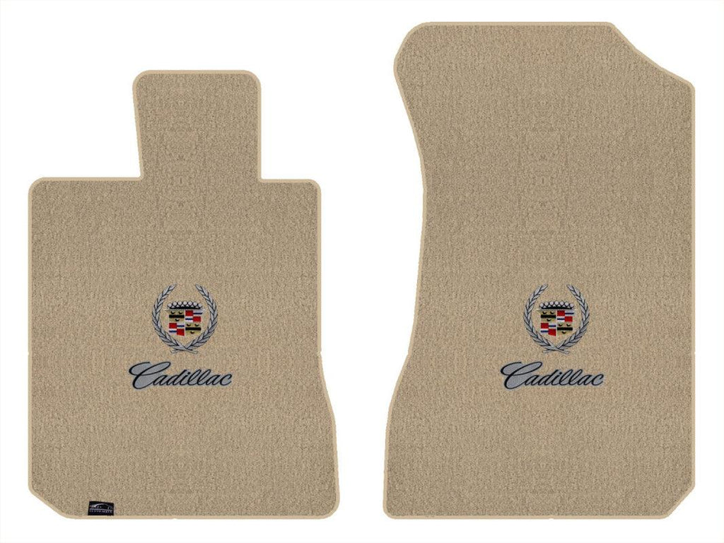 Lloyd Velourtex Front Mats for '74-76 Calais W/Cadillac Crest 2 Silver/Black On