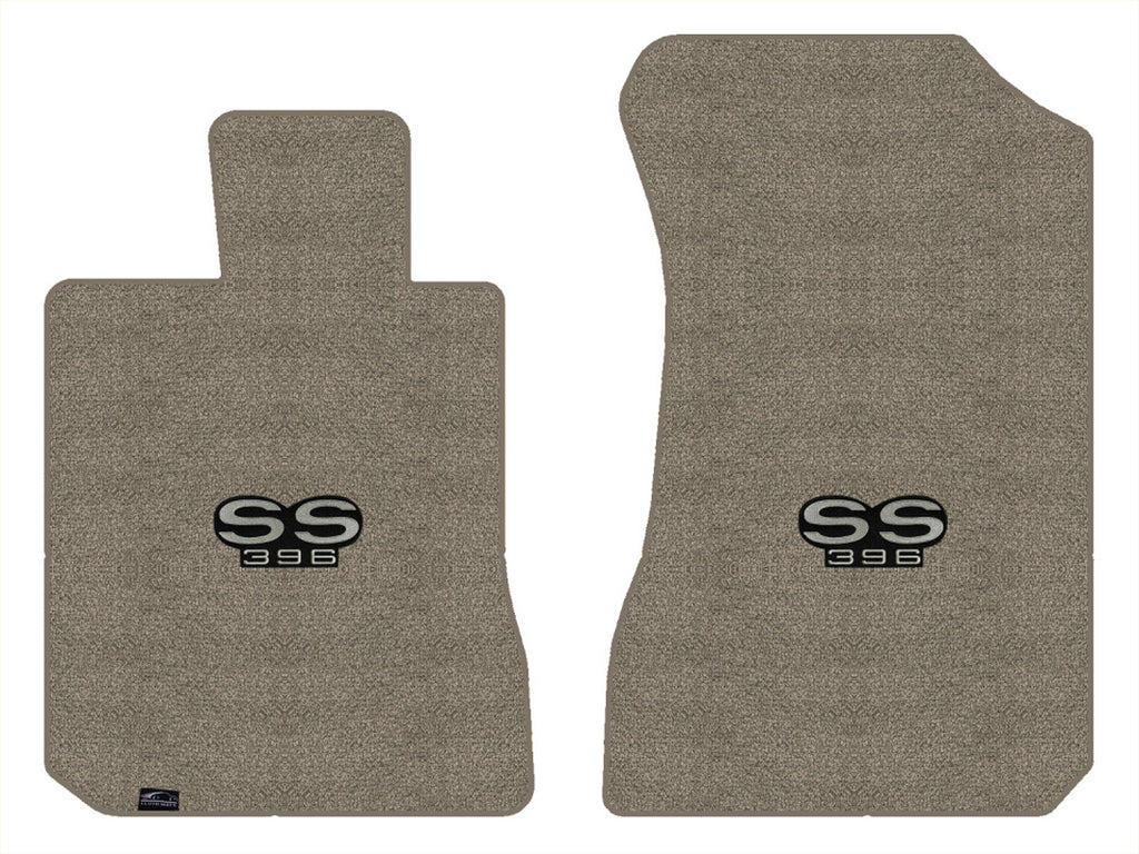 Lloyd Luxe Front Carpet Mats for '58 Chevy Bel Air W/Silver on Black SS 396 Logo