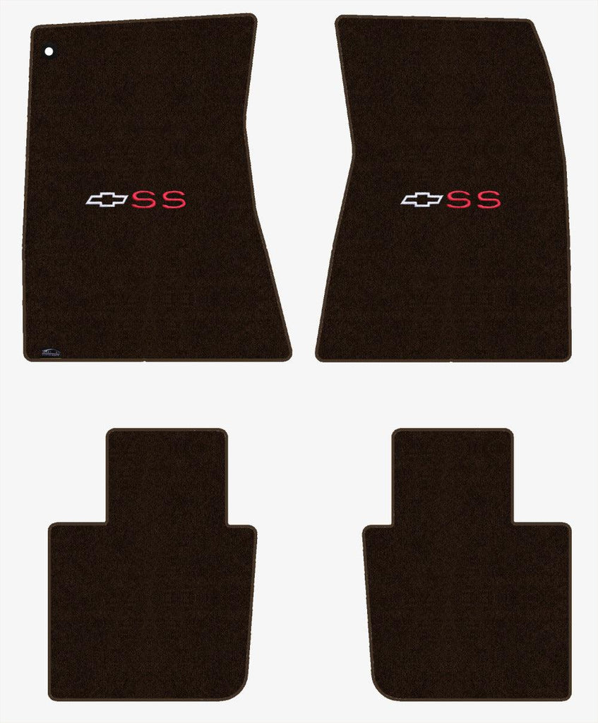 Lloyd Velourtex Front & Rear Mats for '68-69 Malibu W/White/Red SS with Bowtie