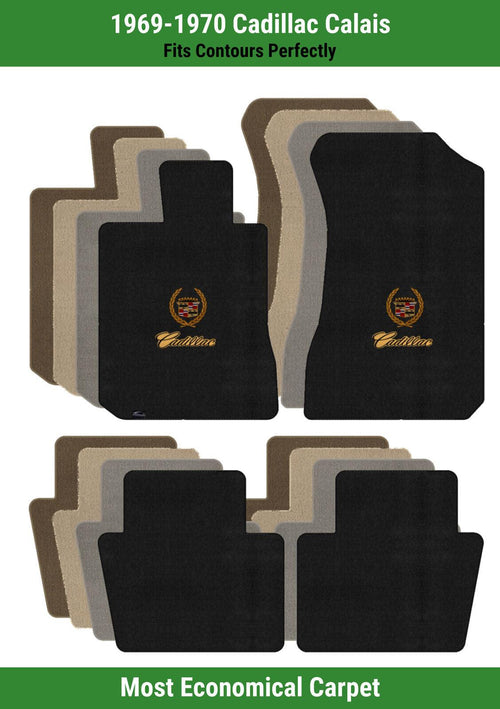 Lloyd Velourtex Mat Set for '69-70 Calais W/Cadillac Crest 2 Gold W/Black on Gol