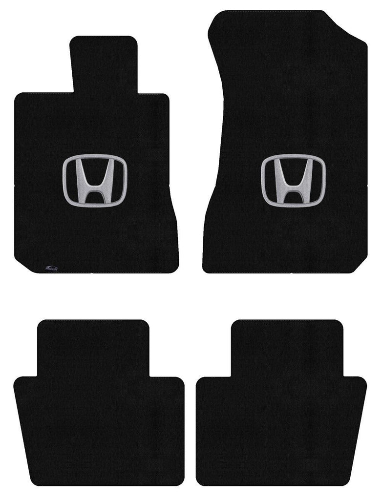 Lloyd Velourtex Front & Rear Mats for '82-83 Accord W/Silver on Black Honda H