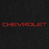 Lloyd Luxe Front & Rear Carpet Mats for '90-94 Chevy Lumina W/Chevy Red on Black