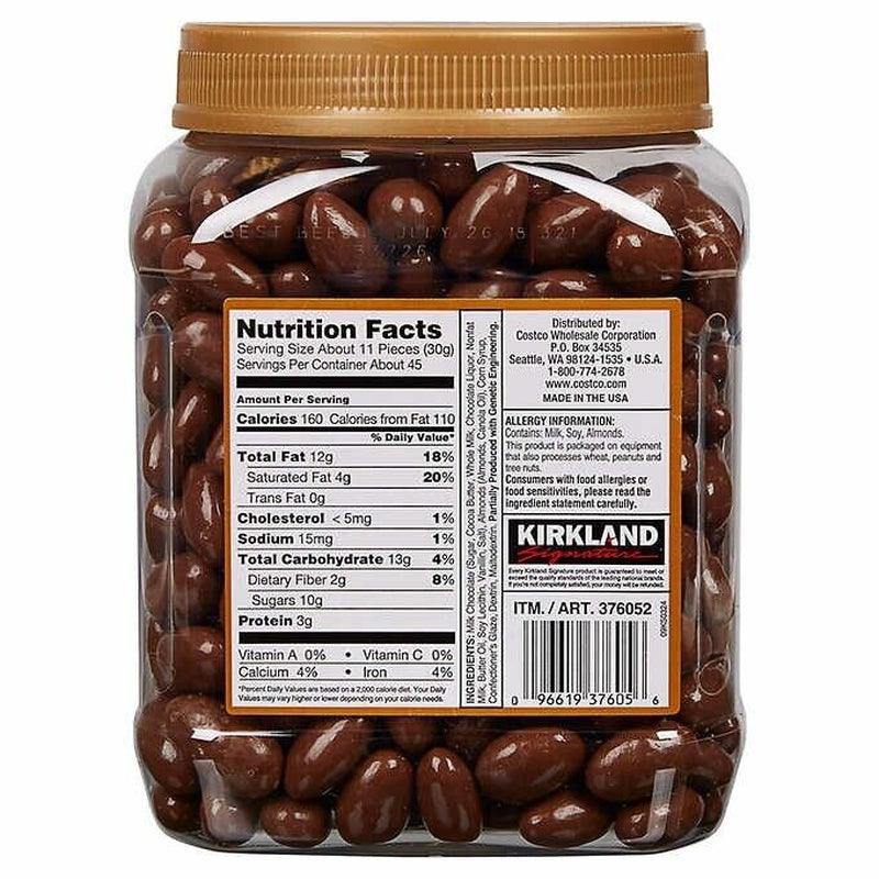 Kirkland Signature Almonds, Roasted Almonds Covered in Milk Chocolate, 3 Lb