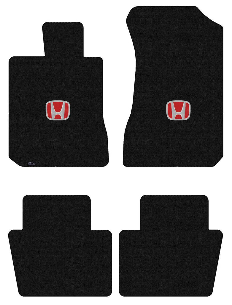 Lloyd Luxe Front & Rear Mats for '82-83 Honda Accord W/Red on Black Honda H