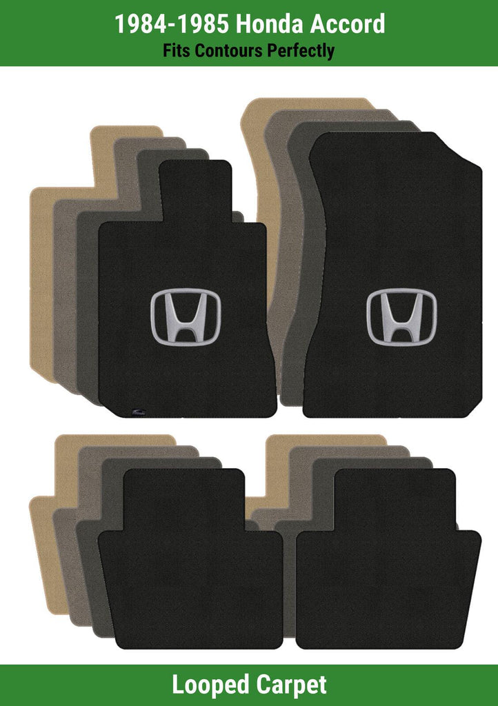 Lloyd Loop Front & Rear Mats for '84-85 Accord W/Silver on Black Honda H