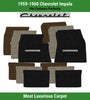 Lloyd Luxe Front & Rear Mats for '59-60 Chevy Impala W/Black on Silver Chevy