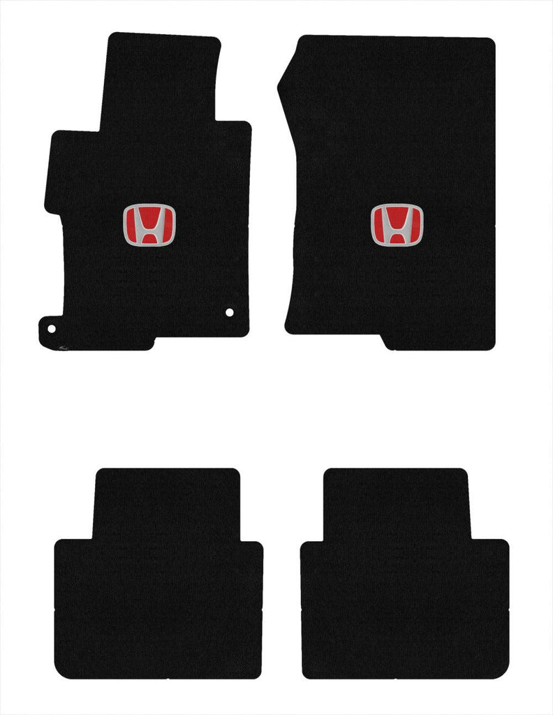 Lloyd Velourtex Front & Rear Mats for '13-17 Honda Accord W/Red on Black Honda H