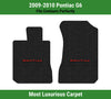 Lloyd Luxe Front Carpet Mats for '09-10 Pontiac G6 W/Red on Black Pontiac Logo