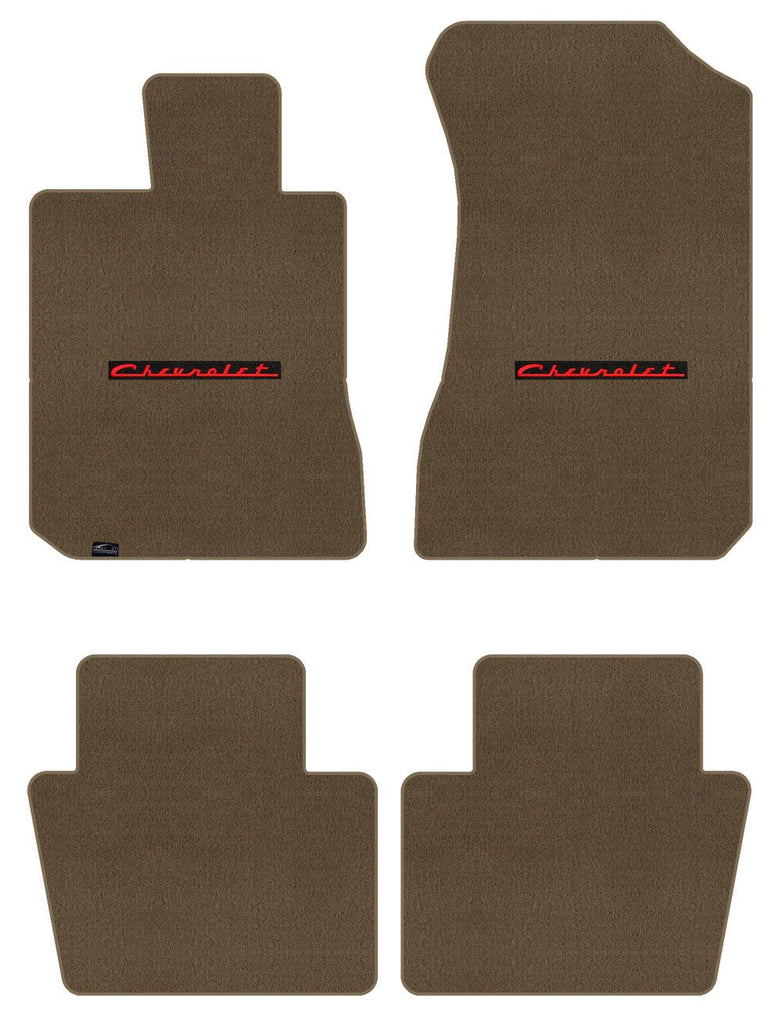 Lloyd Velourtex Front & Rear Mats for '58 Chevy Biscayne W/Red on Black Chevy