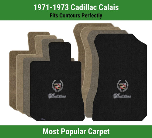 Lloyd Ultimat Front Mats for '71-73 Calais W/Cadillac Crest 2 Silver/Black on Gr