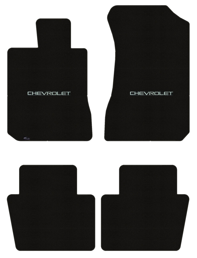 Lloyd Loop Front & Rear Mats for '99-04 Tracker W/Chevy Silver on Black