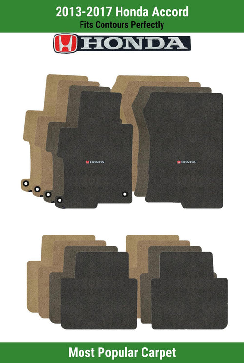 Lloyd Ultimat Front & Rear Mats for '13-17 Accord W/Red & Black Honda H & Word C