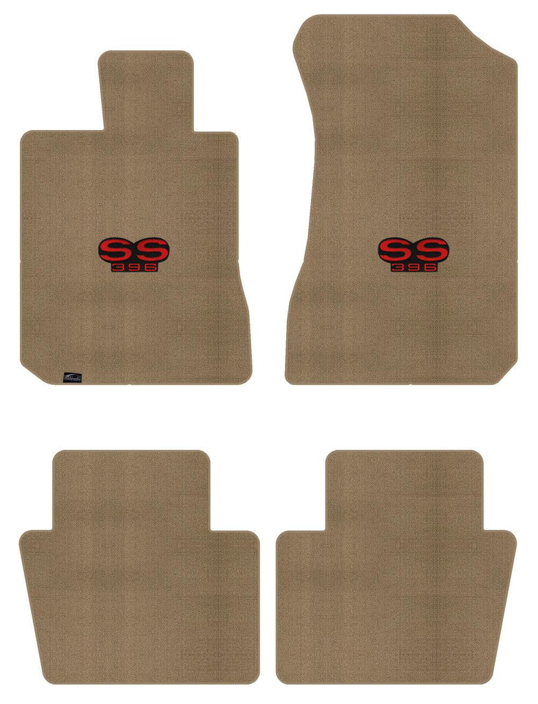 Lloyd Berber Front & Rear Mats for '72-76 Chevy Bel Air W/Red on Black SS 396