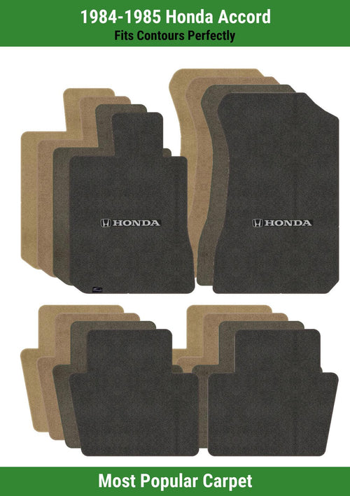 Lloyd Ultimat Front & Rear Mats for '84-85 Accord W/Silver & Black Honda H & Wor