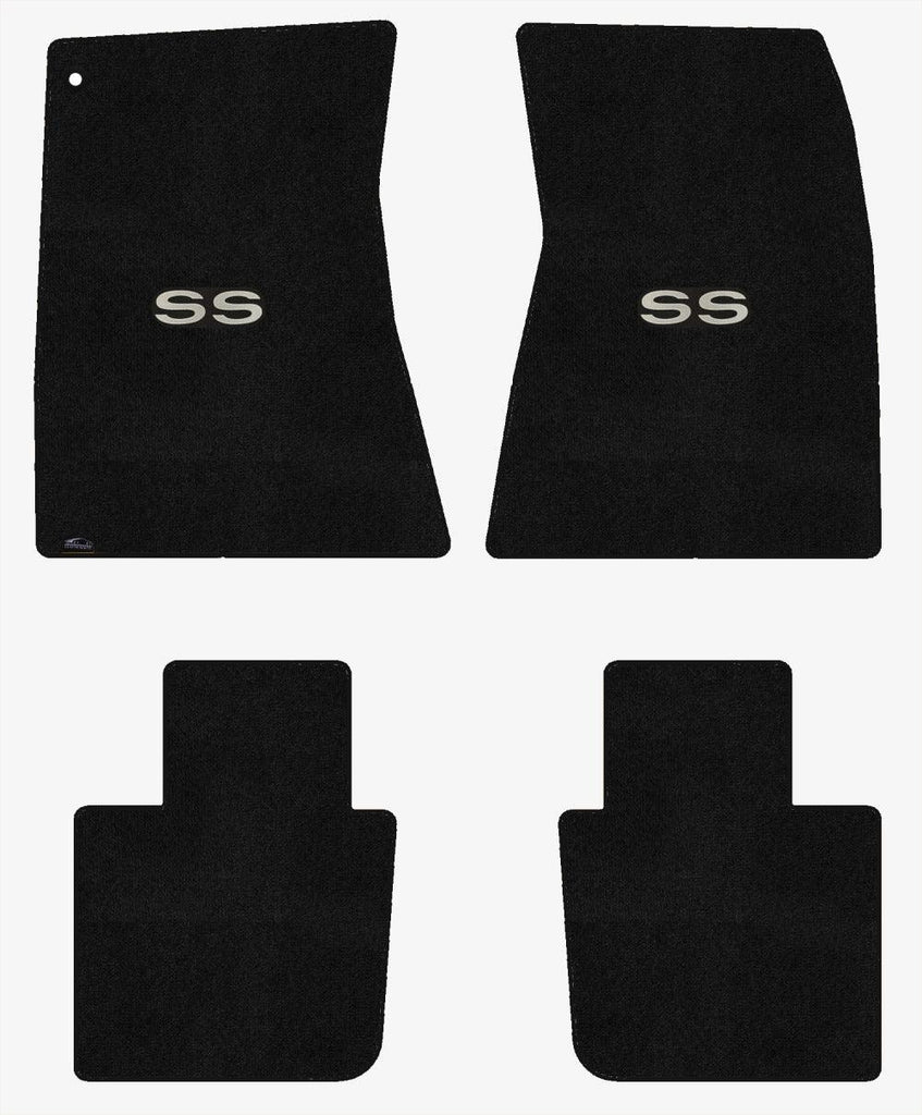 Lloyd Ultimat Front & Rear Mats for '68-69 Chevy Malibu W/Silver on Black SS