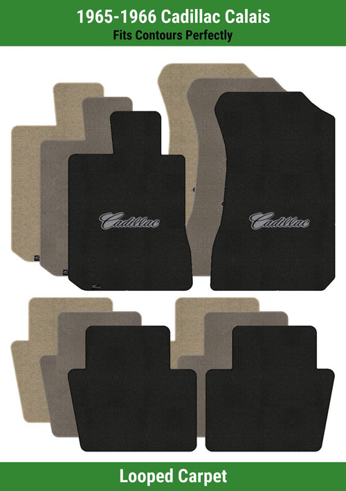 Lloyd Loop Front & Rear Mats for '65-66 Calais W/Black on Gray Cadillac