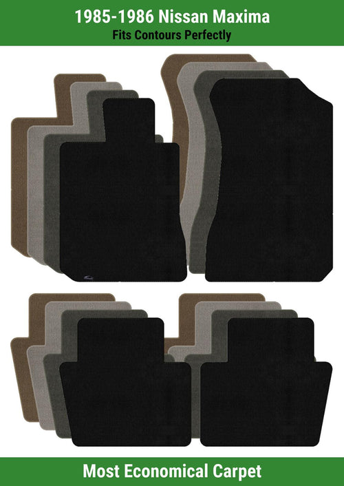 Lloyd Velourtex Front & Rear Row Carpet Mats for 1985-1986 Nissan Maxima