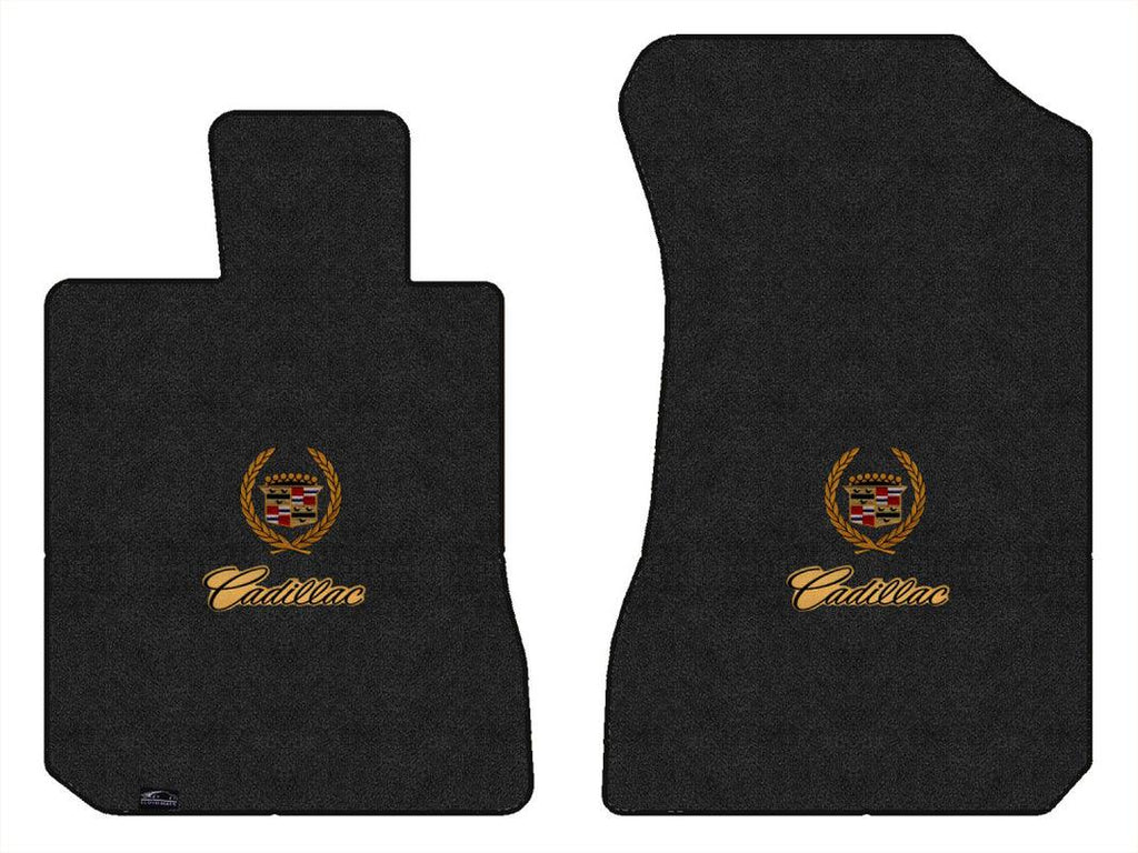 Lloyd Luxe Front Mats for '67-68 Calais W/Cadillac Crest 2 Gold W/Black on Gold