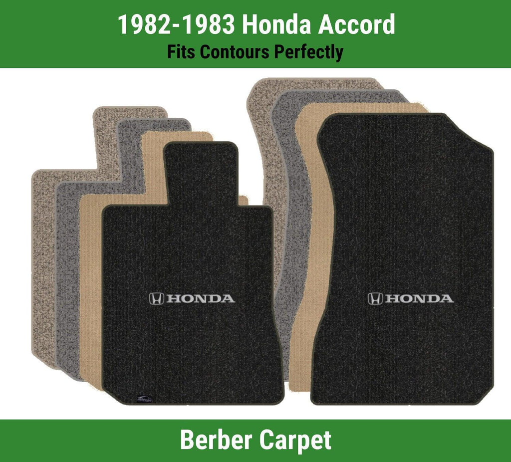 Lloyd Berber Front Mats for '82-83 Accord W/Silver & Black Honda H & Word Combo