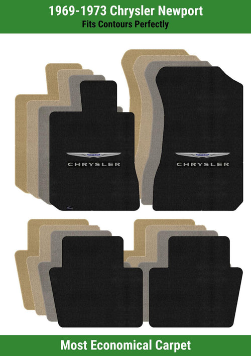 Lloyd Velourtex Front & Rear Mats for '69-73 Newport W/Chrysler Wings W/ Chrysl