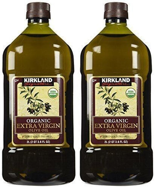 2 Bottles Organic Kirkland Signature Organic Extra Virgin Olive Oil, 2X2-Liters