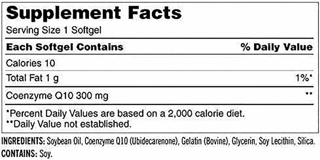 Coq10 300Mg,100 Softgels-Helps Maintain Healthy Blood Pressure and Promotes Energy Production,100 Count (Pack of 1)