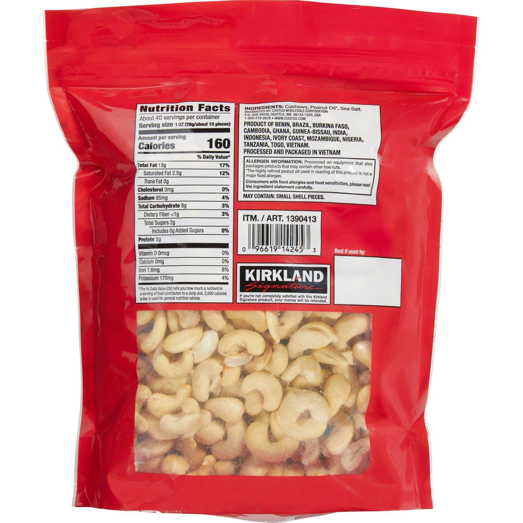 Fancy Whole Cashews, 40 Oz